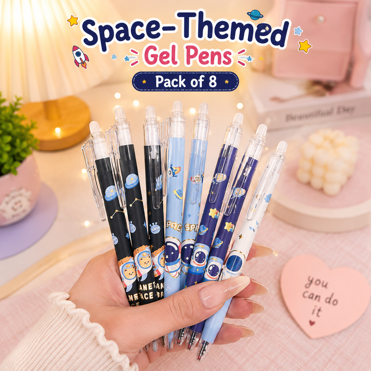Astro Erasable Gel Pen Set – Pack of 12