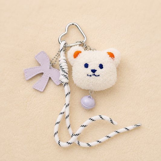 Kawaii Plush Bear Keychain & Bag Charm with Bell