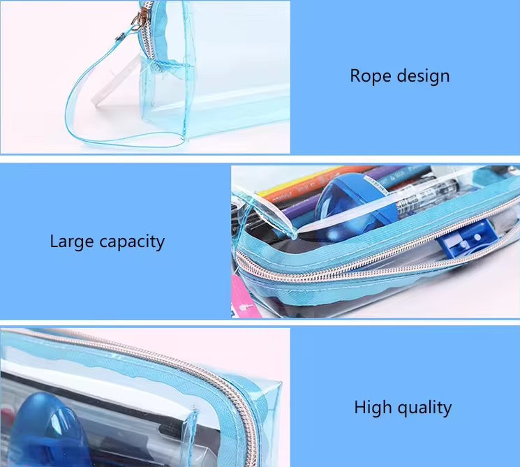 Neon Jelly Pencil Pouch / Makeup Bag with Wrist Strap