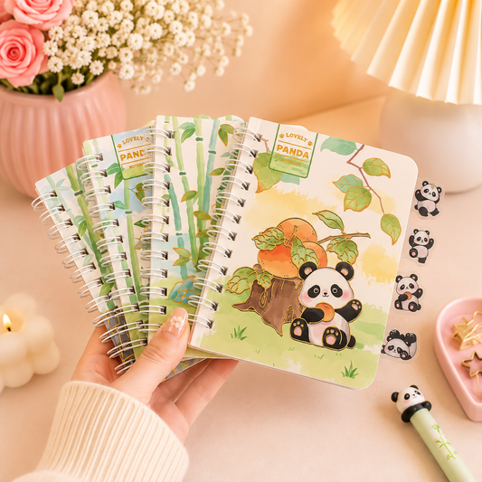 Little Panda Pocket Notebook with Bookmark|Planner