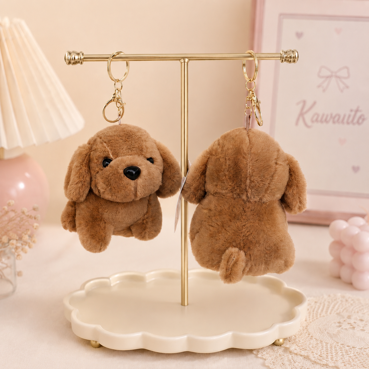Kawaii Puppy Plush Keychain & Bag Charm