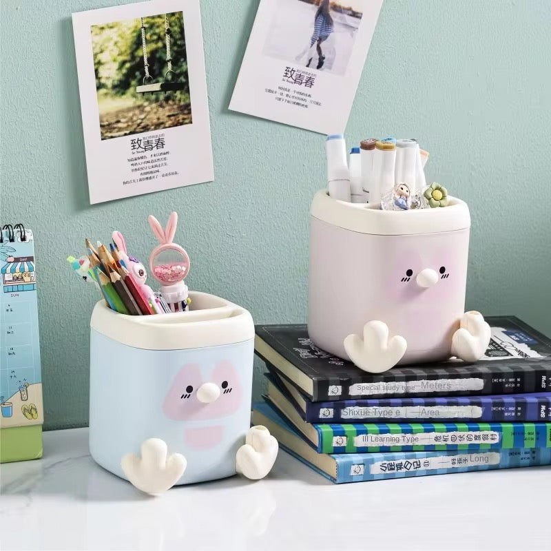 Kawaii Penguin Desk Organiser with Built-in Pencil Sharpener | 2 Colours