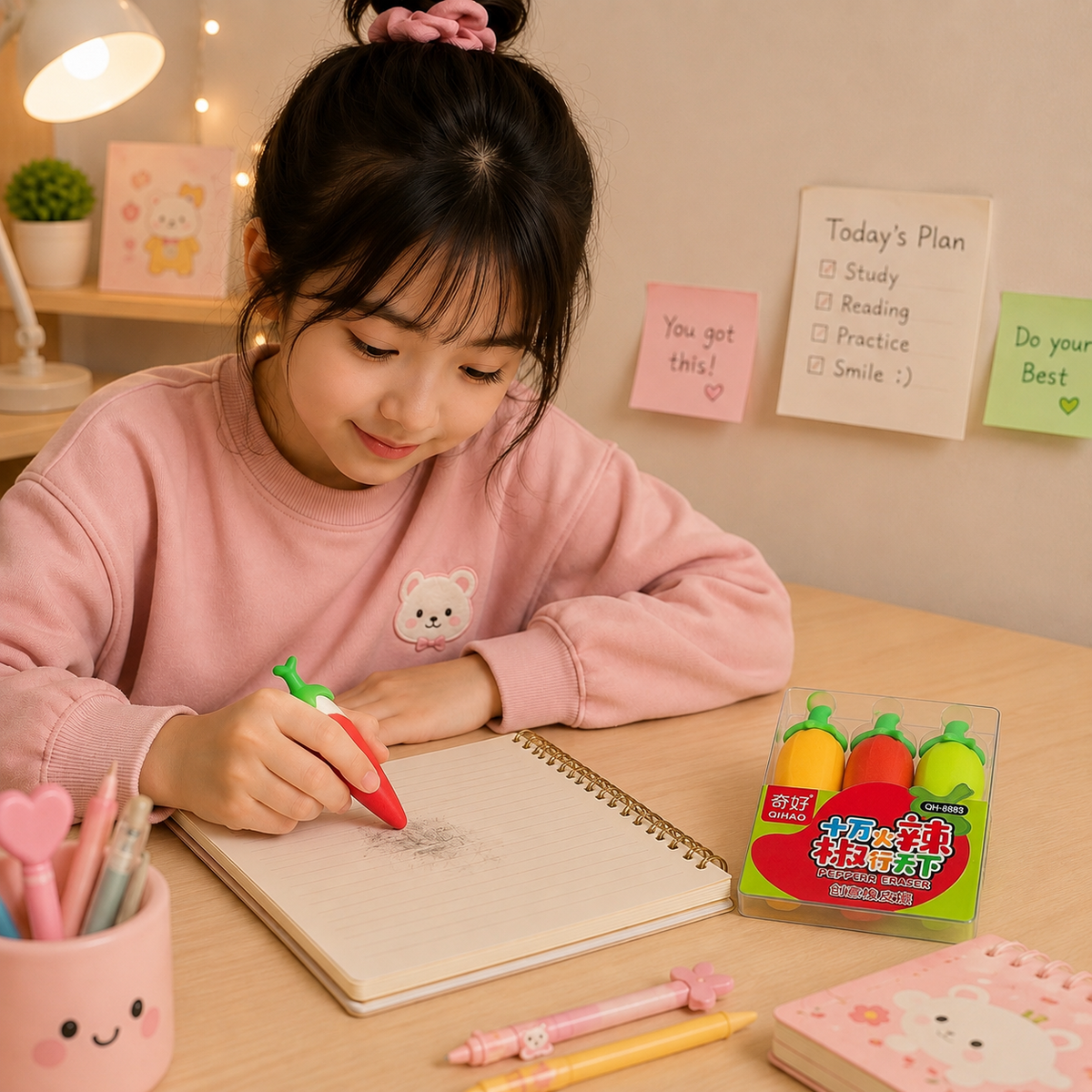 Chilli Eraser Set | Kawaii Pepper Erasers (Pack of 3)