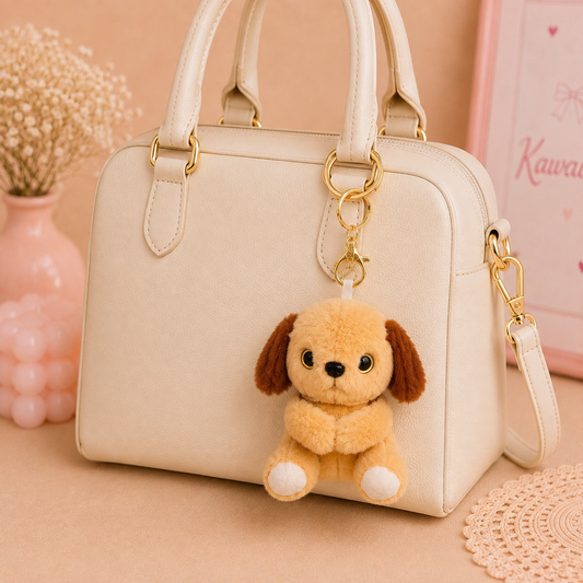 Kawaii Puppy Plush Keychain & Bag Charm