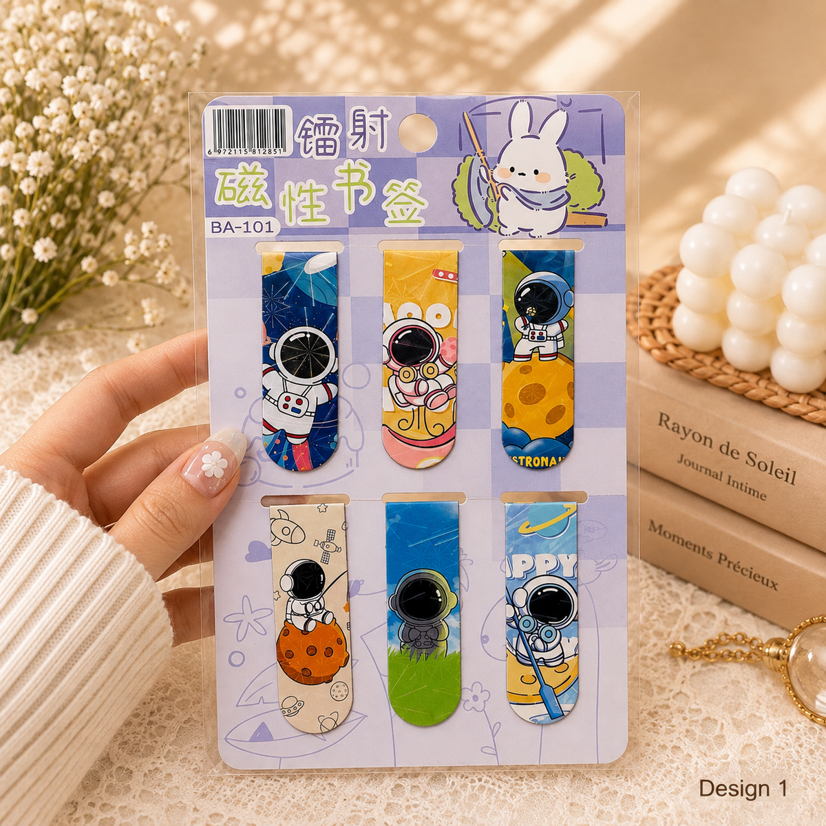 Kawaii Lotso Bear magnetic bookmark set of 6, Design 5