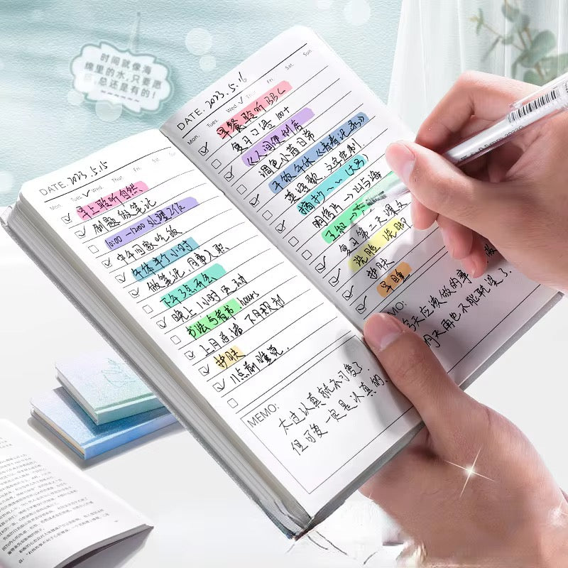 Rose Daily Planner Notebook | Kawaii Tracker Diary