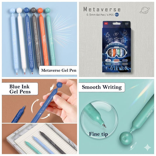 Metaverse Gel Pen Set — Space Edition - Pack of 6pcs