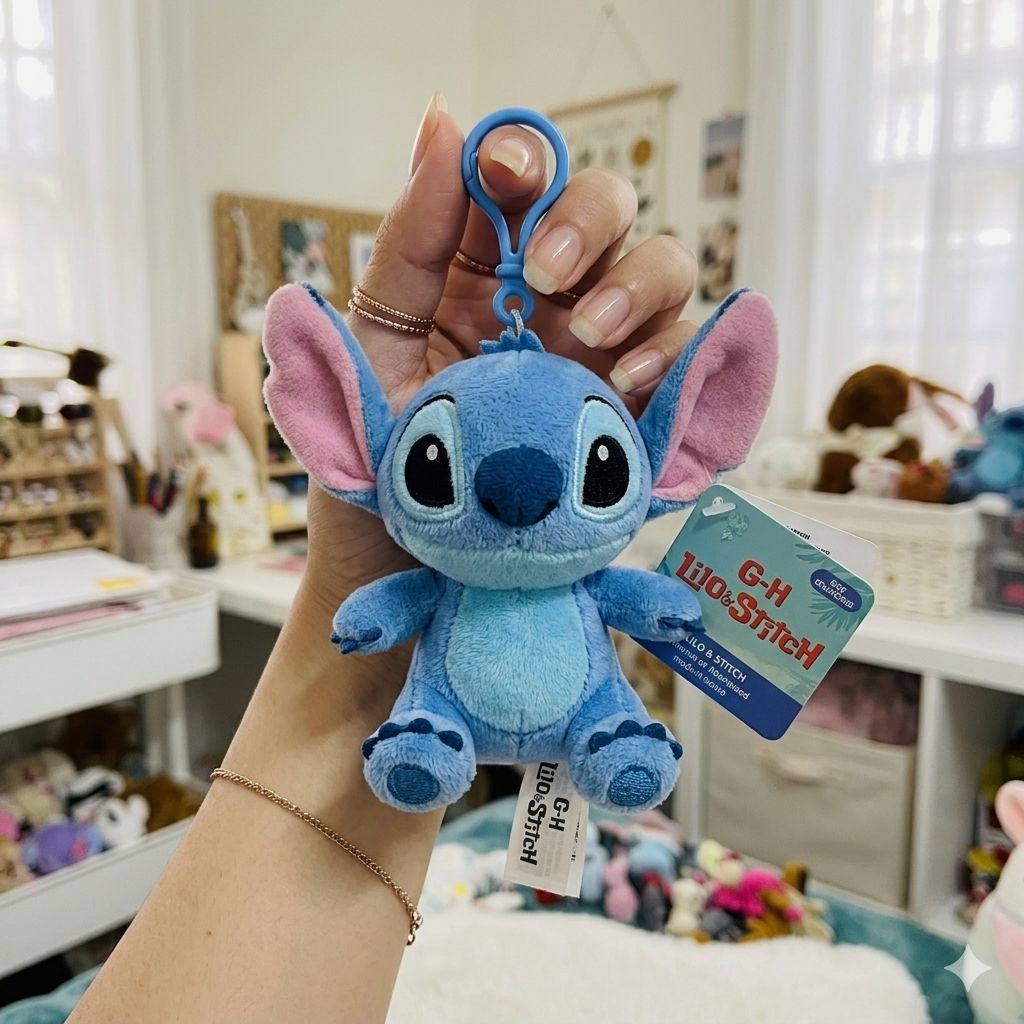 Lilo & Stitch Plushie Bag Charm | Kawaii Keychain Clip-On Stuffed Toy