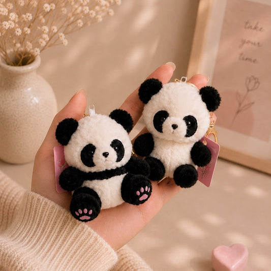 Kawaii Panda Plushie Keychain & Bag Charm