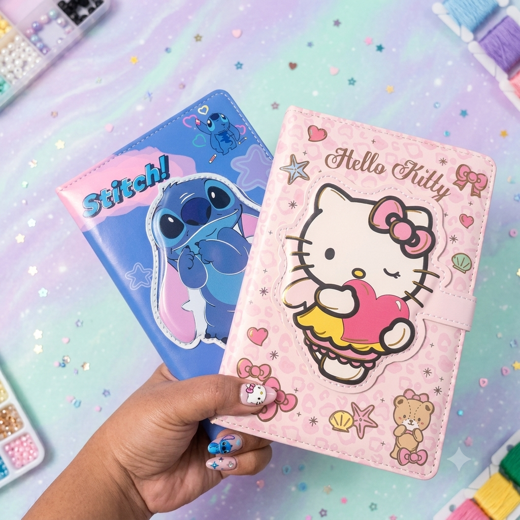 Kawaii Character Planner Notebook | Hello Kitty & Stitch Journal