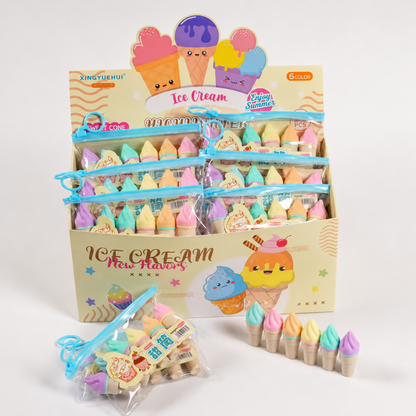 Ice Cream Cone Highlighter Set – Pastel Kawaii Markers