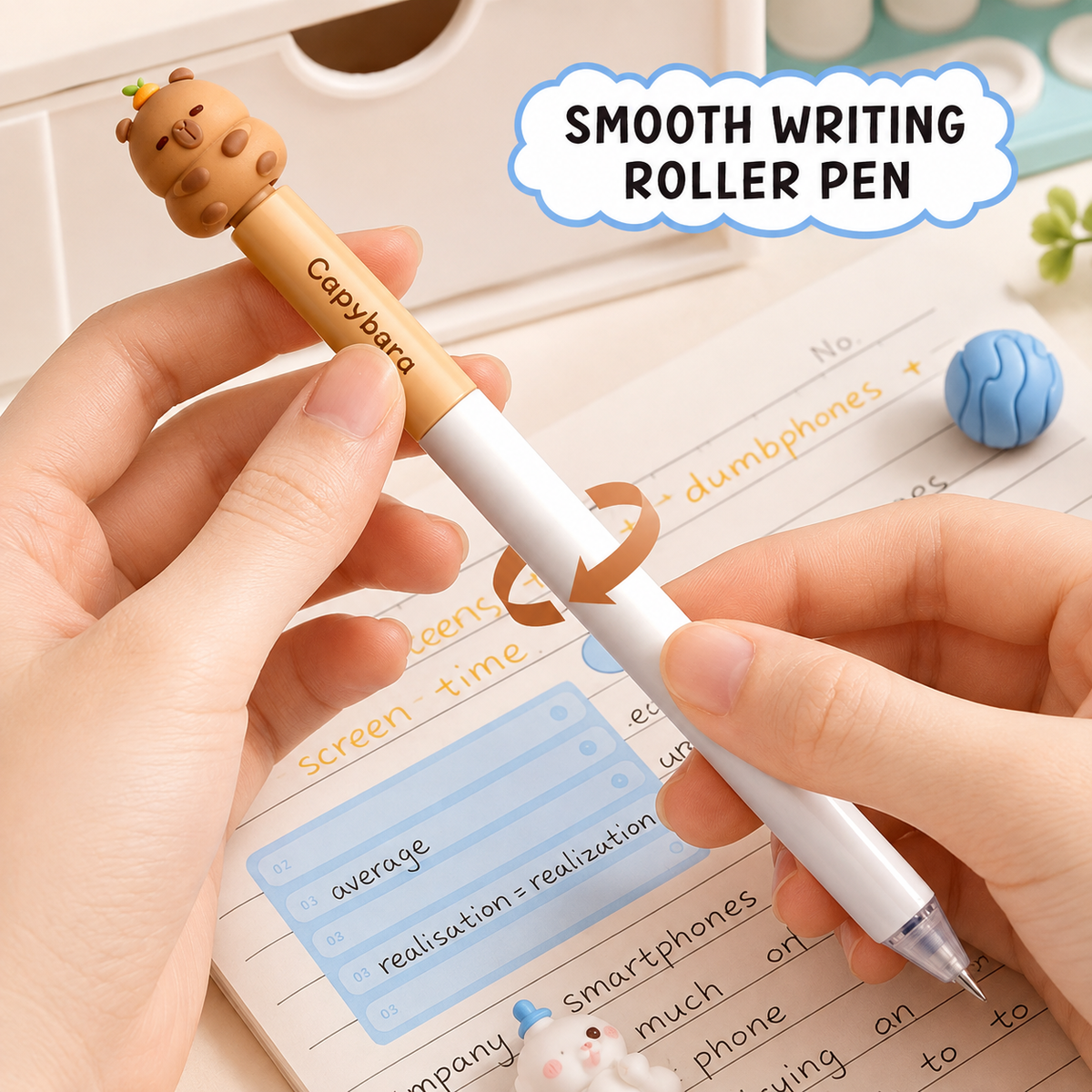 360° Furry Friends Erasable Gel Pen Set of 4