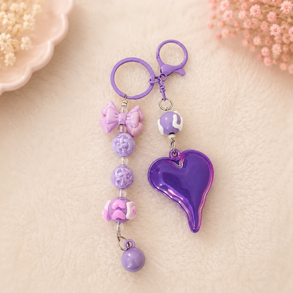 Kawaii Heart Keychain & Bag Charm