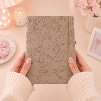 Floral Embossed A5 Notebook | 80 Sheets | Eco-Friendly Lined Journal