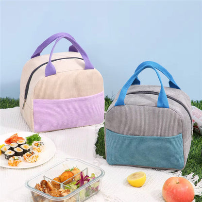 Corduroy Insulated Lunch Bag Small
