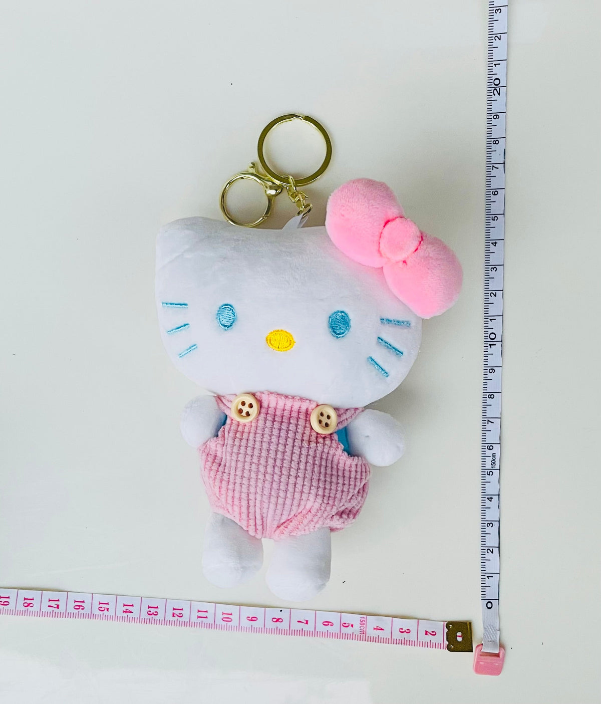 Kawaii Kitty Cat Corduroy Plush Keychain & Bagcharm
