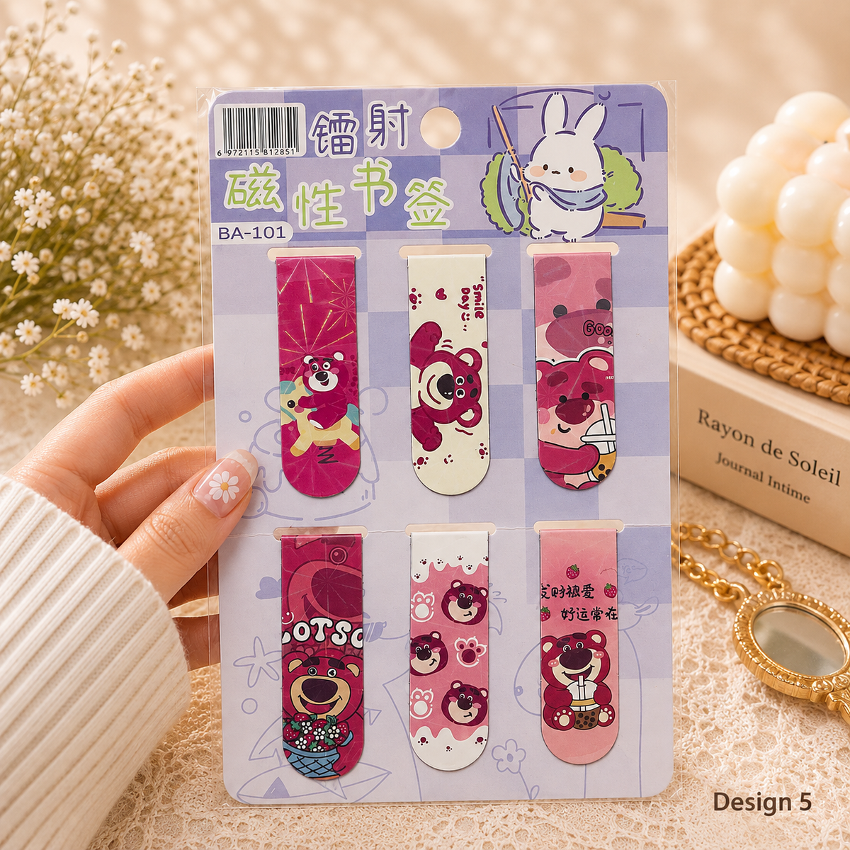 Kawaii Character Magnetic Bookmarks Set of 6