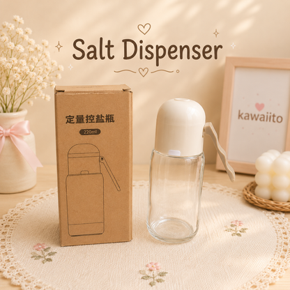 Kawaii Salt Dispenser – Aesthetic Glass Spice Shaker (220ml)