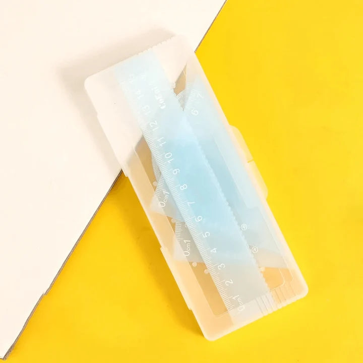 Kawaii Jelly Ruler Set | Pastel Geometric Tools | 4-Piece Stationery Set