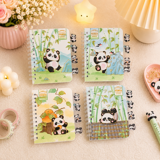 Little Panda Pocket Notebook with Bookmark|Planner