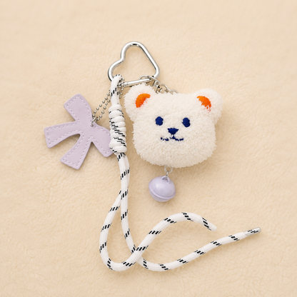 Kawaii Plush Bear Keychain & Bag Charm with Bell