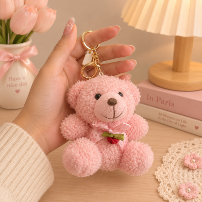 Teddy Bear Plushie Bag Charm | Kawaii Bear Keychain in Multiple Styles