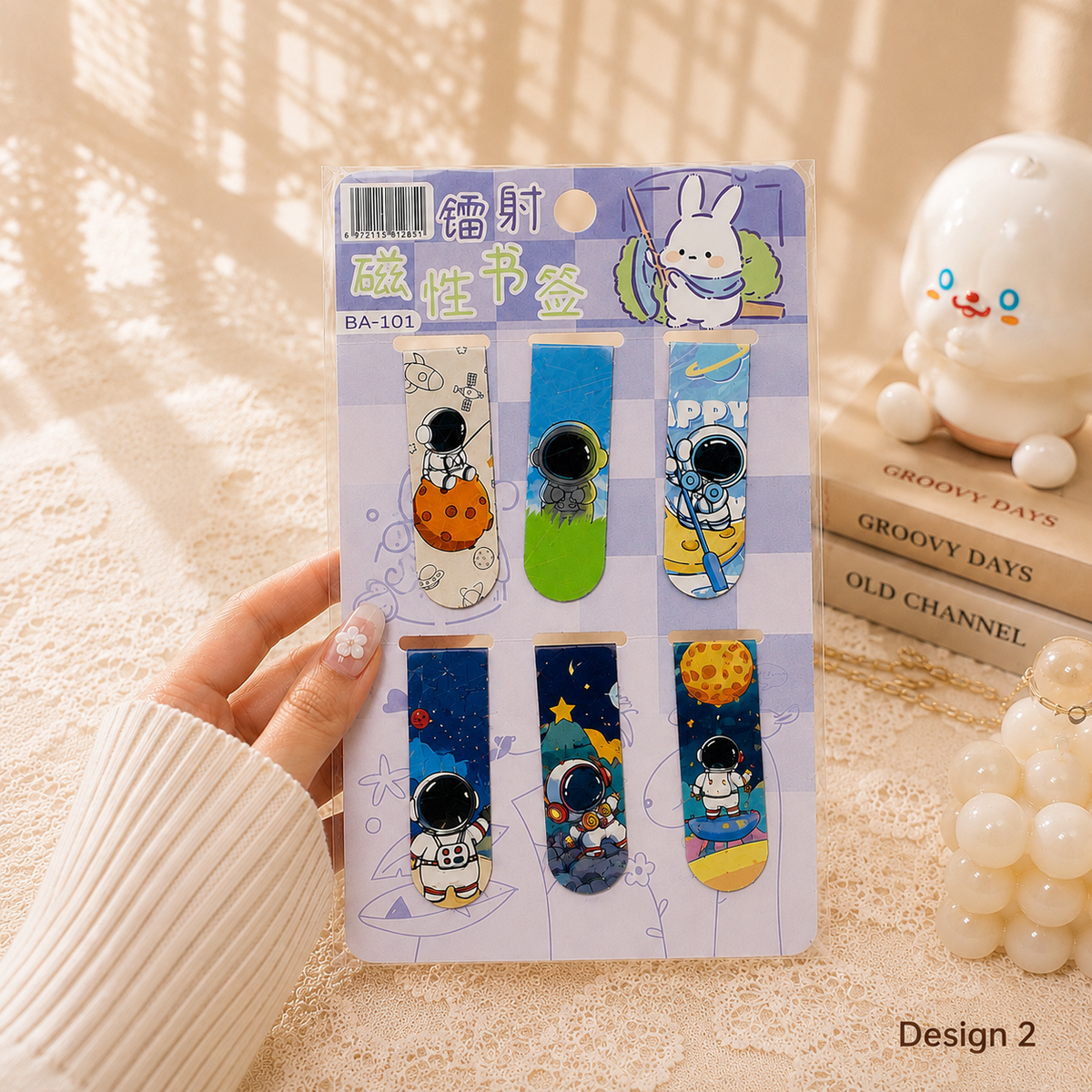 Kawaii Lotso Bear magnetic bookmark set of 6, Design 6