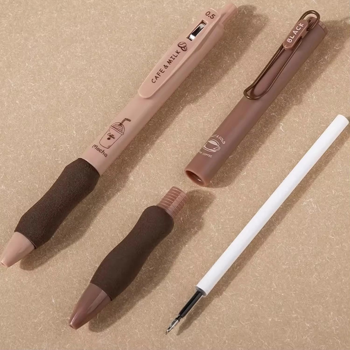 Coffee Lover Gel Pen Set of 5 | Kawaii Stationery Set