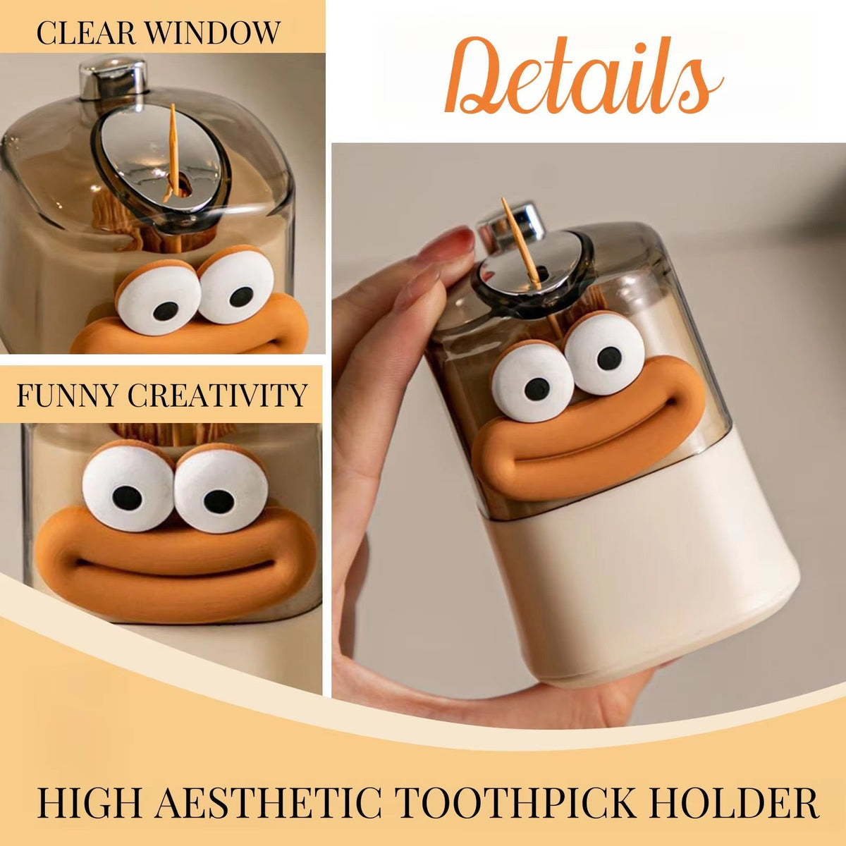 Funny Face Toothpick Dispenser – Cute Kawaii Kitchen & Dining Decor