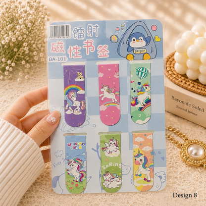 Kawaii Character Magnetic Bookmarks Set of 6
