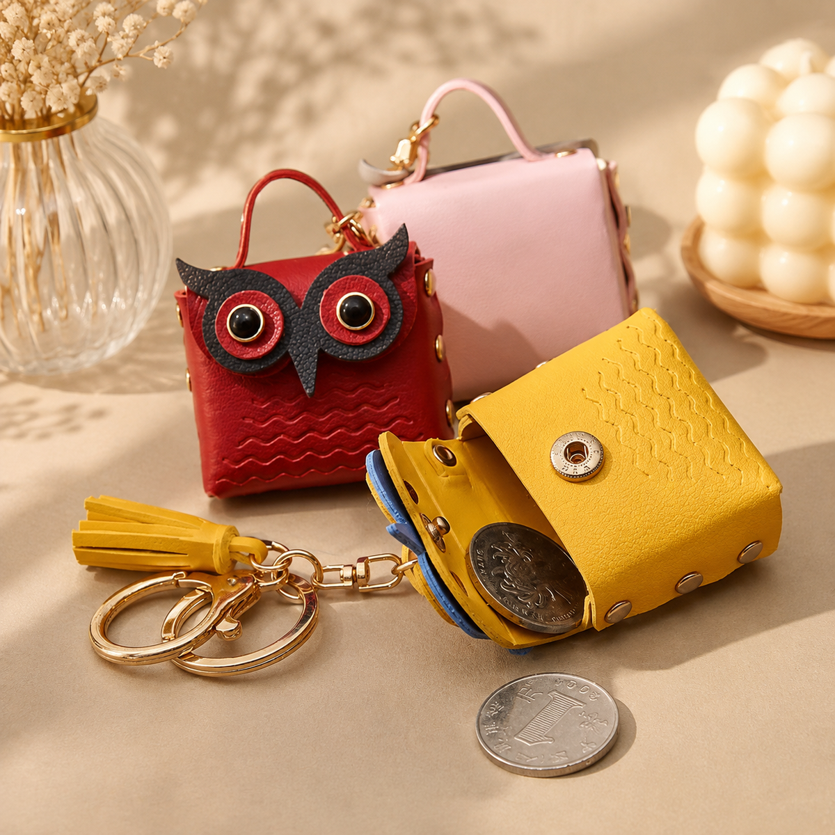 Kawaii Owl Mini Bag Charm | Coin Pouch