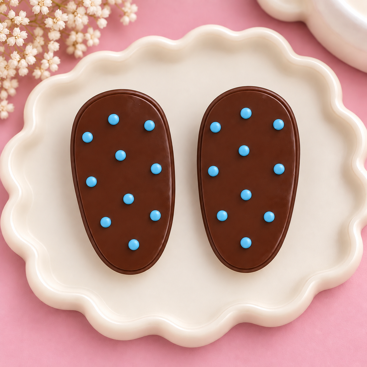 Polka Dot Oval Hair Clips, Pair of 2