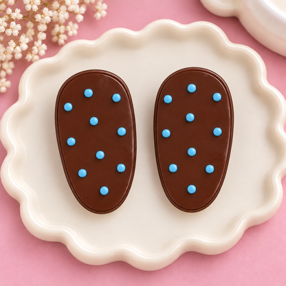 Polka Dot Oval Hair Clips, Pair of 2