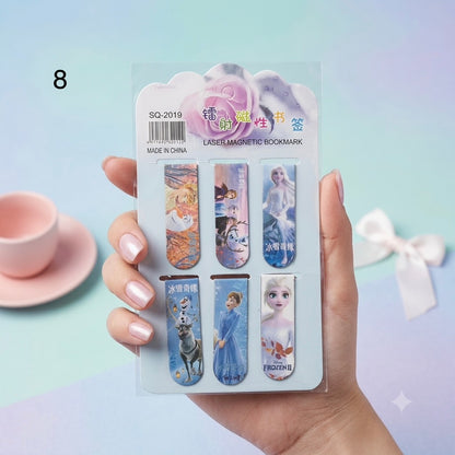 Disney Princess Laser Magnetic Bookmarks Set | Kawaii Stationery