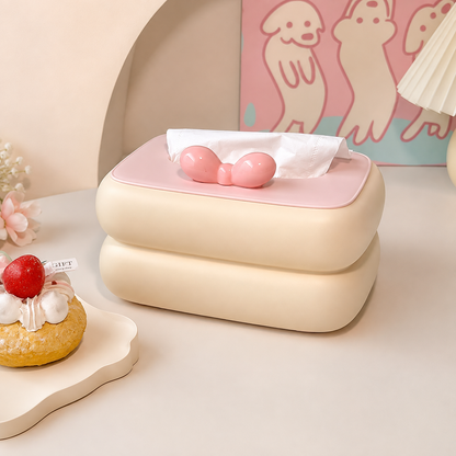 Kawaii Bow Tissue Box Cover – Cute Desk & Vanity Decor