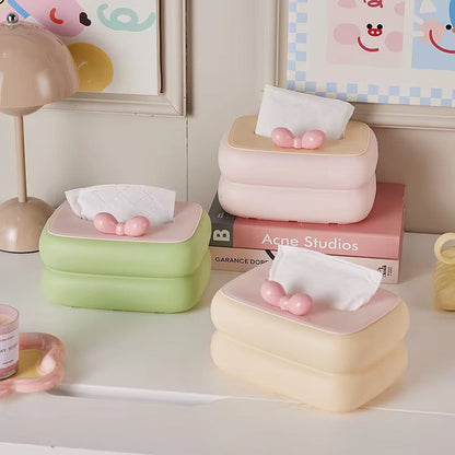 Kawaii Bow Tissue Box Cover – Cute Desk & Vanity Decor