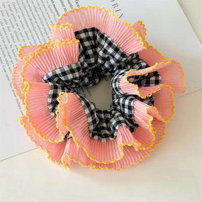 Ruffle Scrunchie – Pink & Gingham