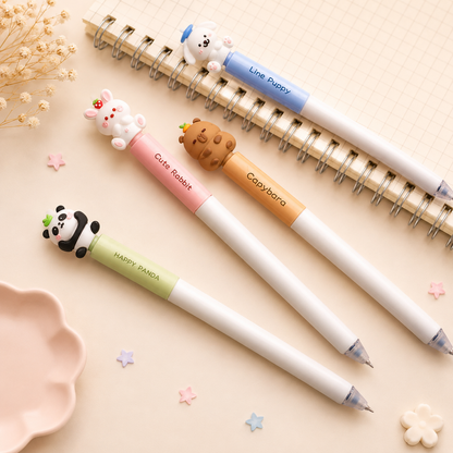 360° Furry Friends Erasable Gel Pen Set of 4