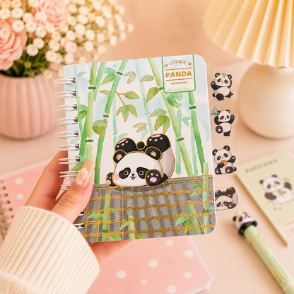 Little Panda Pocket Notebook with Bookmark|Planner
