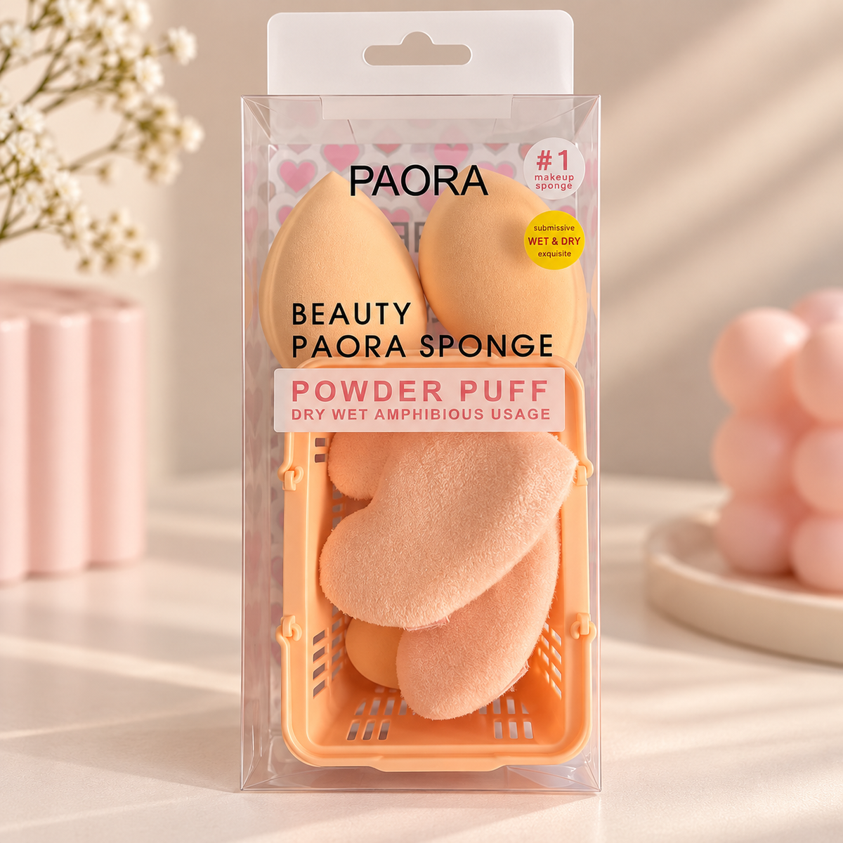 Paora Beauty Sponge & Powder Puff Set
