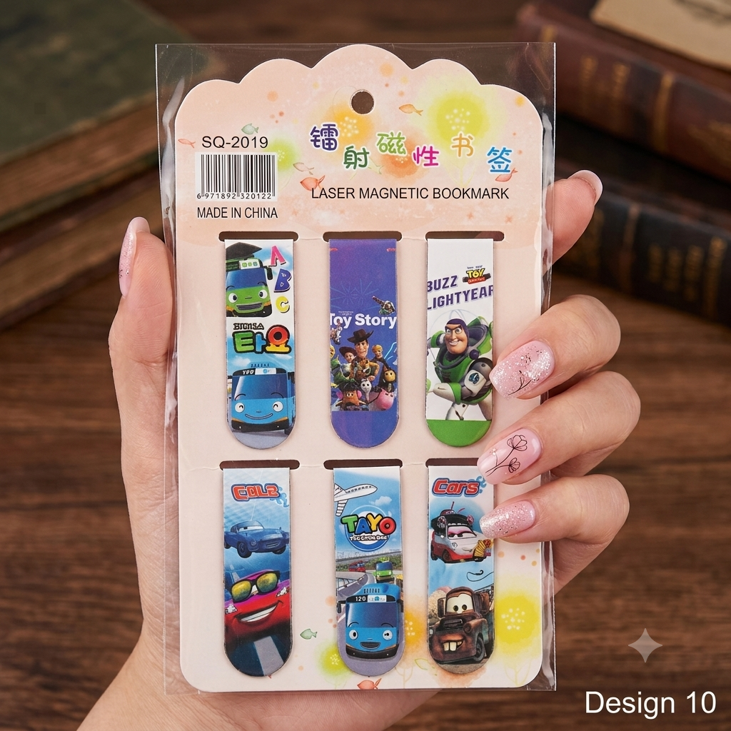 Kawaii Character Magnetic Bookmarks Set of 6