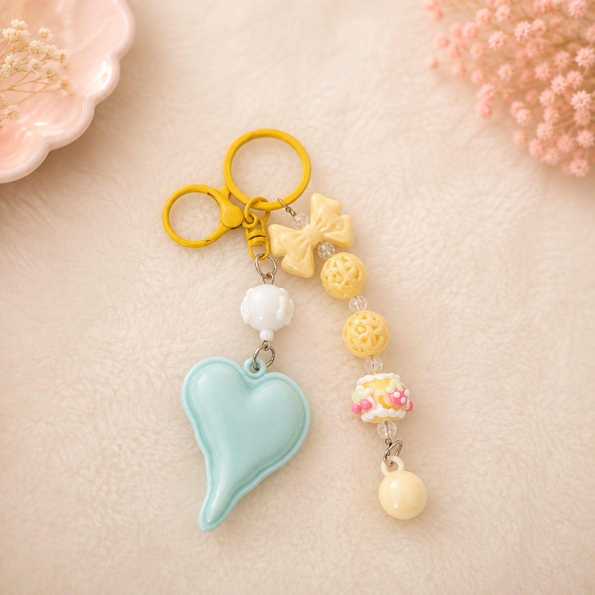 Kawaii Heart Keychain & Bag Charm