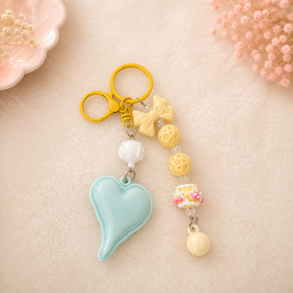Kawaii Heart Keychain & Bag Charm