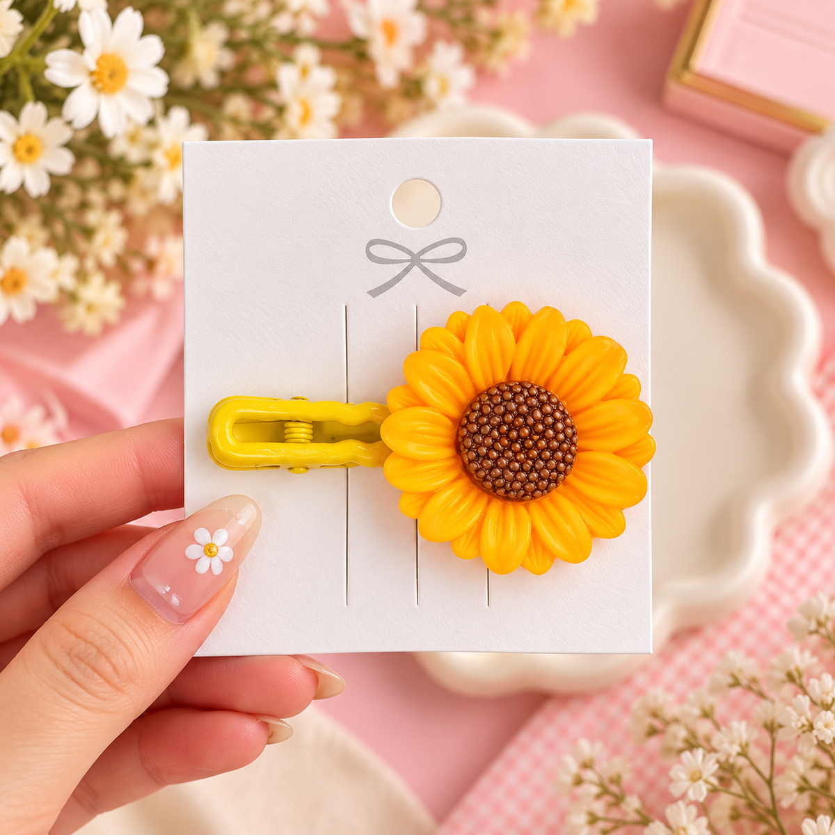 Flower Snap Hair Clips – Cherry Blossom, Sunflower & Plumeria