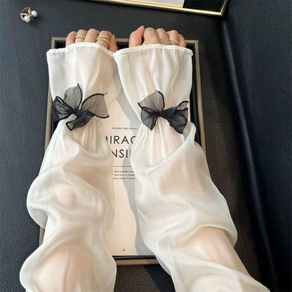 Kawaii Bow Gauze Arm Sleeves