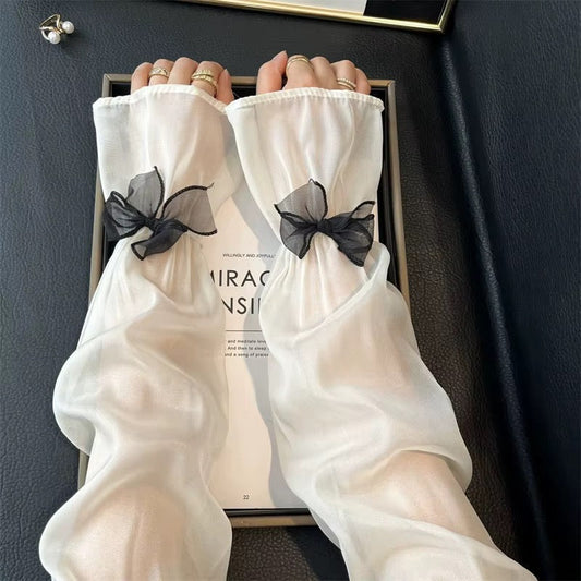 Kawaii Bow Gauze Arm Sleeves