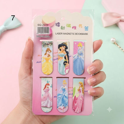 Disney Princess Laser Magnetic Bookmarks Set | Kawaii Stationery