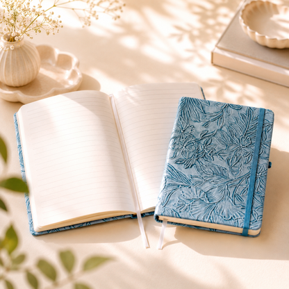 Floral Embossed A5 Notebook | 80 Sheets | Eco-Friendly Lined Journal