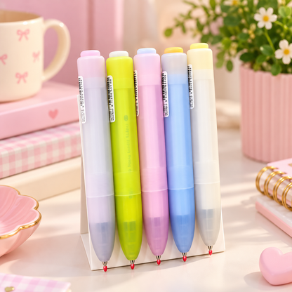 Hand holding five pastel-colored Daily Light gel pens