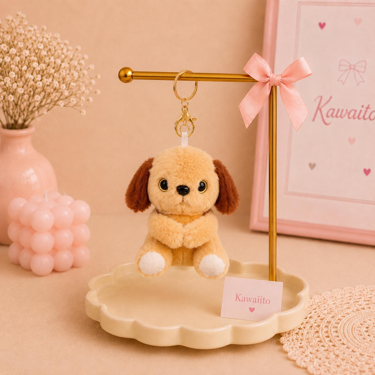 Kawaii Puppy Plush Keychain & Bag Charm